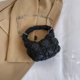 thumbnail image 5 of Bolso de mano para mujer, bandolera plisada con cadena, neceser de maquillaje (negro), 5 of 6