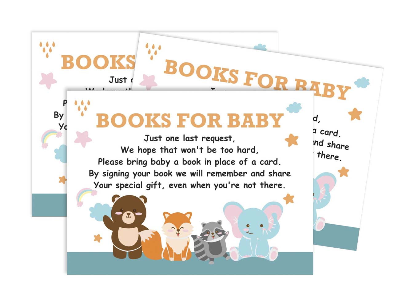 Inkdotpot 30 Books For Baby Shower Request Cards Bring A Book Instead Of A Card Jungle Animals Its a Boy Its a Girl Baby Shower Invitations Inserts Games