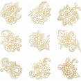 thumbnail image 1 of Pegatinas de flores de metal dorado - 9 piezas de 4 x 4 cm autoadhesivas con diseño de mandala de henna epoxi, 1 of 9