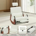 thumbnail image 2 of AECOJOY Rocking Chair with Pull-out Footrest for Nursery, Glider Recliner 3-Position Adjustable Backrest with Side Pocket , Teddy Fabric White, 2 of 7