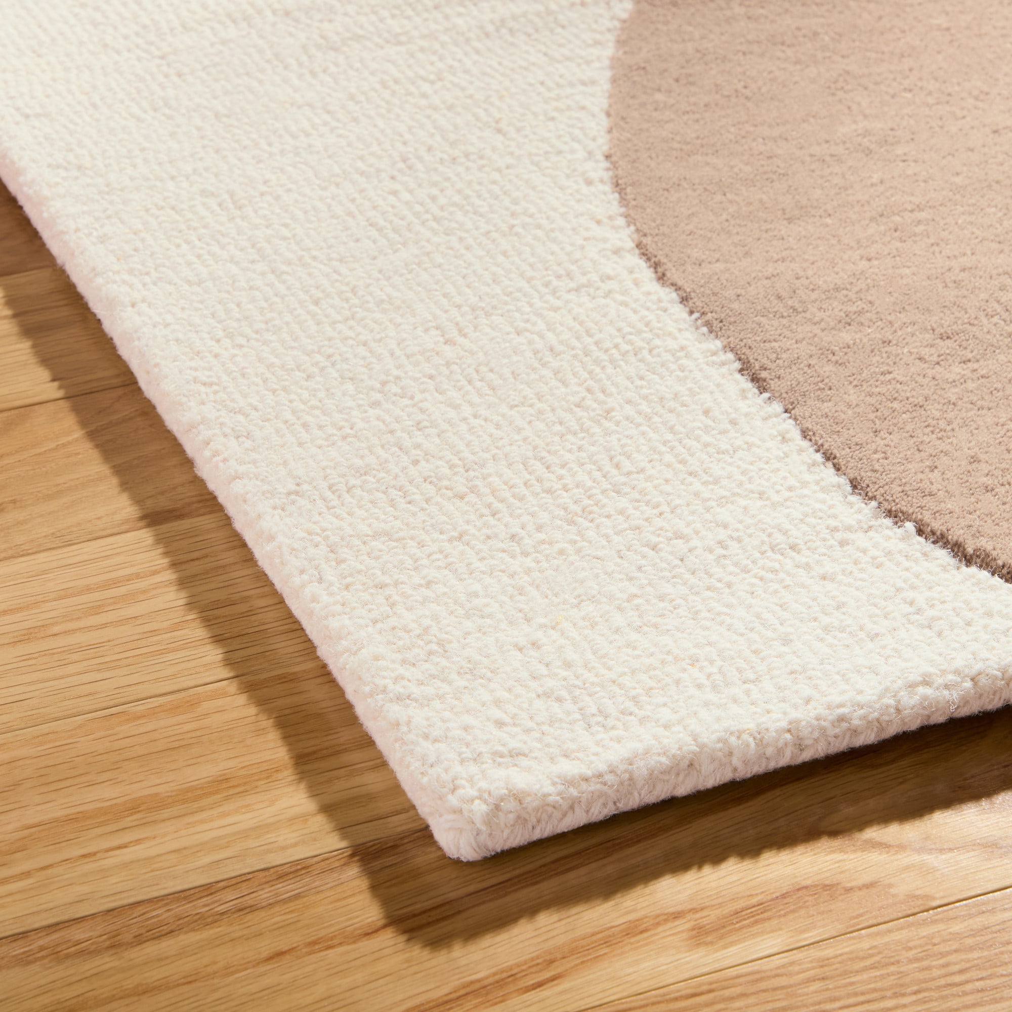 TOWN & COUNTRY LUXE Olso Abstract Colorblock Handcrafted Wool Area Rug, Beige/Brown/Greige, 9"x12"