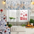 thumbnail image 5 of 2 Pack Blue Beige Coastal Valances for Windows Bedroom Living Room Window Treatments, Beach Starfish Summer Eucalyptus Retro Rod Pocket Valance Drapes Short Kitchen Curtains Over Sink 42"x12", 5 of 8