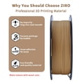 thumbnail image 3 of Ziro 3D Matte PLA Filament 1.75mm 1kg, Wooden Brown, 3 of 5