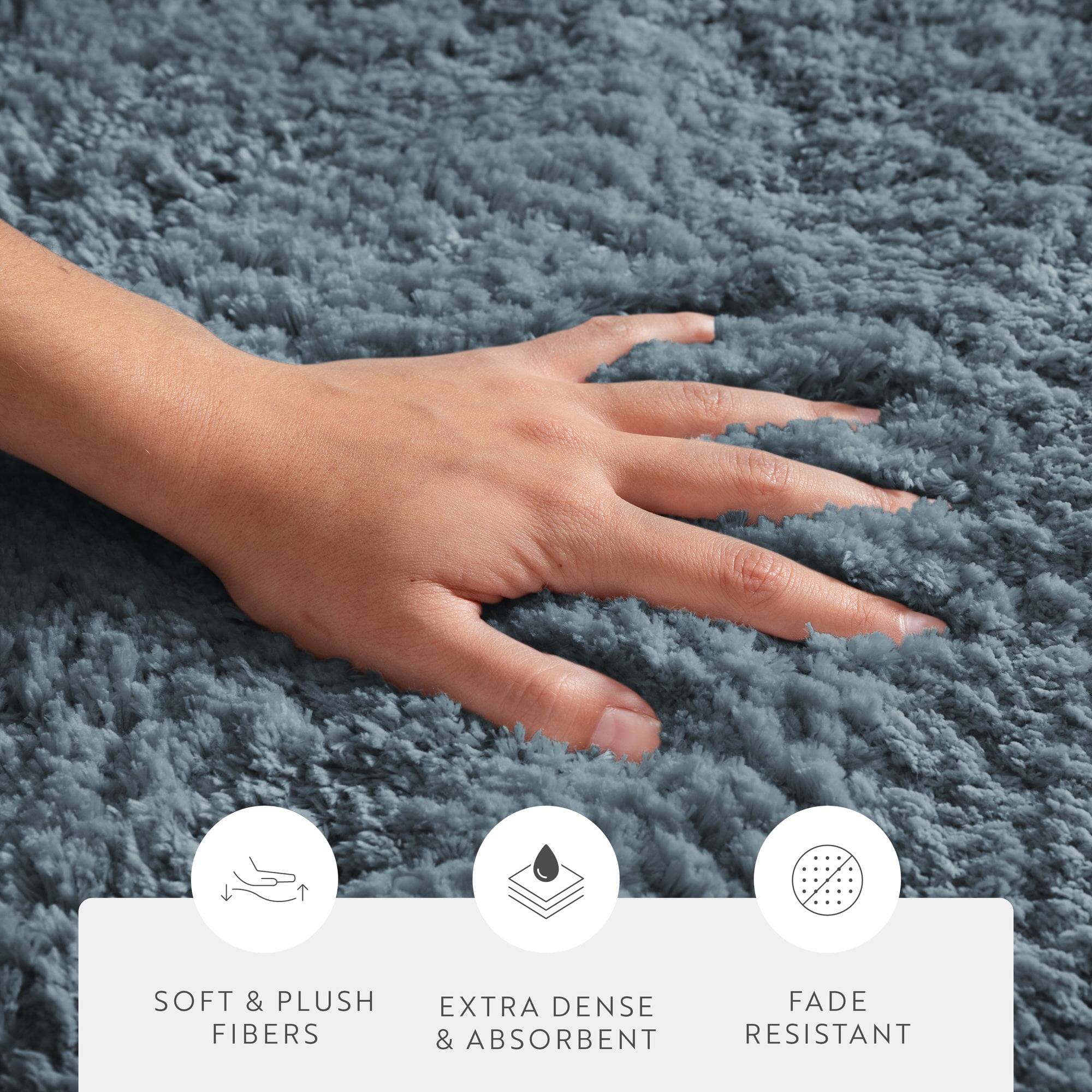 Plush Absorbent Bath Mat Rug with Anti-Skid Rubber Backing - Comfort Canopy