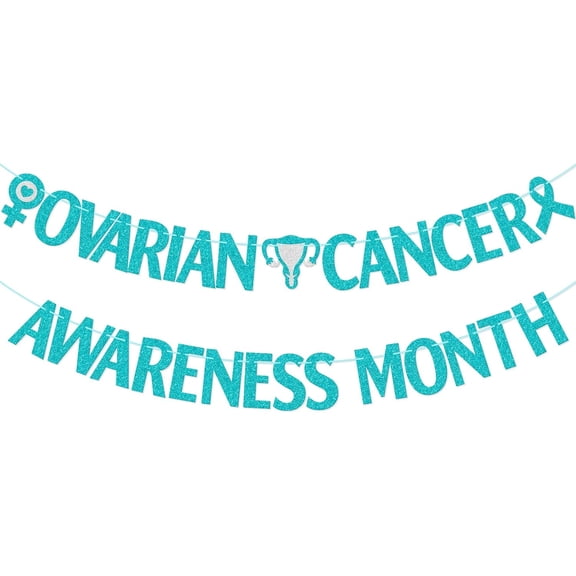 Ovarian Cancer Awareness Month Banner, Ovarian Cancer Month Decorations, Survivor Support Teal Ribbon Decorations