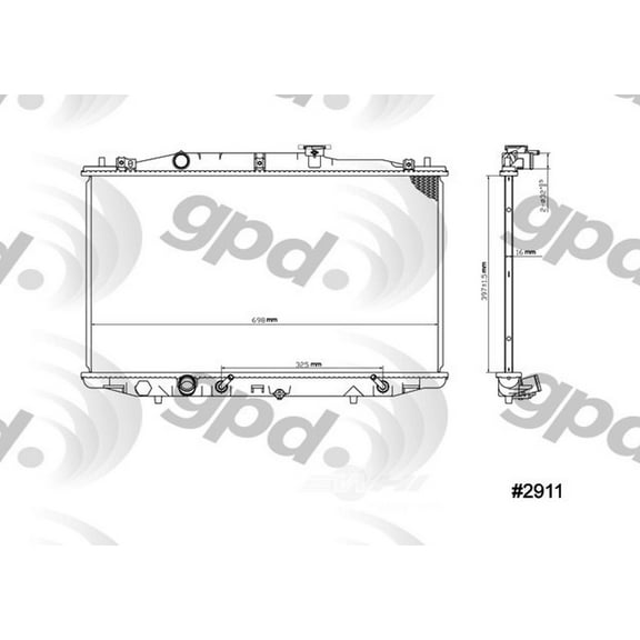 Global Parts Distributors 2911C Radiator Fits select: 2005-2007 HONDA ACCORD