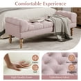 thumbnail image 6 of Christopher Knight Home 57.5" Button-Tufted End of Bed Bench, Large Upholstered Ottoman, Rolled Arms, Pink, 6 of 9