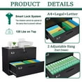 thumbnail image 6 of MIIIKO 2 Drawer Lateral File Cabinet with Lock, Black Lateral Filing Cabinet for Legal/Letter A4 Size, Locking Wide File Cabinet for Home Office, Metal, 6 of 6