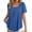 Blue, variant on Solid Color Women Fashion Casual Tops Square Neck T-Shirt Tee Tops Summer Sleeve Casual Loose T-Shirt Tee Tops Classic Women Tops Dressy Casual