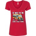 thumbnail image 3 of Inktastic School Bus Driver Be Nice Women's V-Neck T-Shirt, 3 of 5