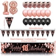 thumbnail image 2 of BIRLON 18th Birthday Decorations, Girl Birthday Party Supplies, Happy Birthday Poster and Pennants, Rose Gold Balloon, Black Balloon, Happy Birthday Printed Balloon, for Lady 18th Birthday, 2 of 6