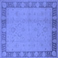 thumbnail image 1 of Ahgly Company Indoor Square Oriental Blue Traditional Area Rugs, 7' Square, 1 of 4