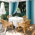 thumbnail image 4 of Outdoor Curtains for Patio Waterproof, Turquoise Grey Ombre Outdoor Privacy Panels Grommet, Farmhouse Gradient Minimalist Blackout Outside Curtains for Porch/Cabana/Pergola/Gazebo 54"x95", 1 Panel, 4 of 8
