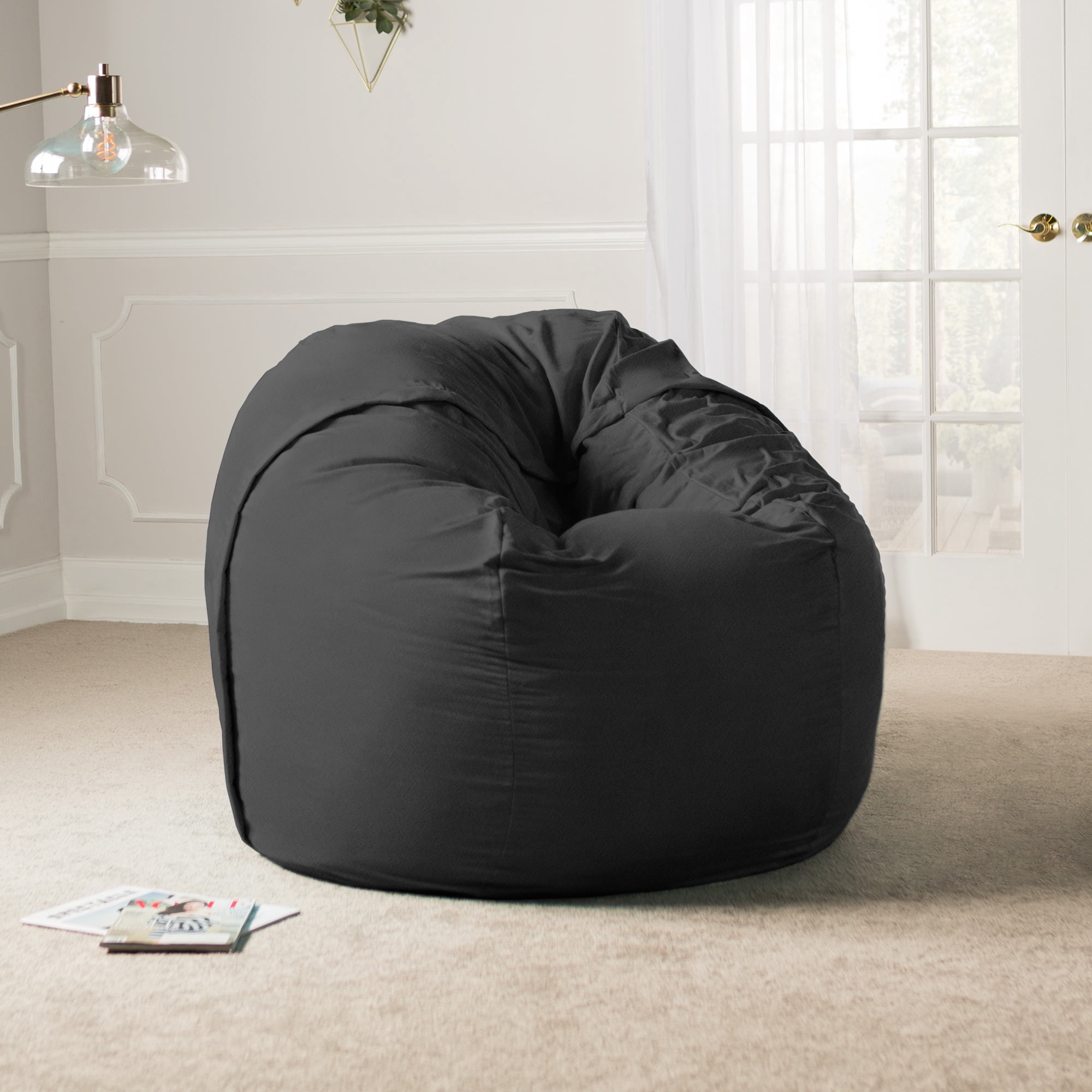 Jaxx 5 Foot Saxx - Big Bean Bag Chair for Adults, Black