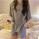 thumbnail image 1 of Pijama de mujer con estampado de gofres de primavera y otoño e invierno con cara sonriente, traje deportivo de verano de manga larga, ropa de casa, 1 of 6