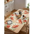 thumbnail image 5 of Placemats Set of 6, Cotton Linen Heat Table Mats Non-Slip Washable Vintage Watercolor Red Hibiscus Leaves Bird Placemat for Holiday Banquet Dining Kitchen Table Decor, 5 of 6