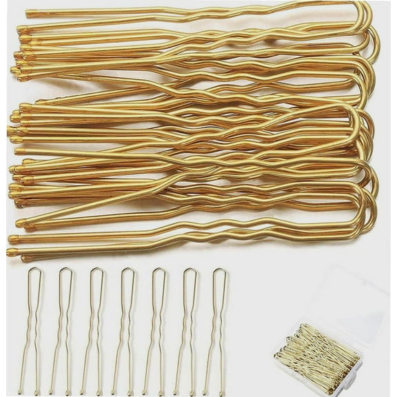 Bun Pins U Shaped Hair Clips 100 Pcs Hair Pins U Pins for Buns Bun Clips Blonde Hair Grips Bobby Pins Hairpins Hair Styling Pins for Women,s Thin
