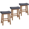 thumbnail image 3 of Yaheetech Set of 3 Farmhouse Counter Height Bar Stools, Padded Backless Seats, Dark Gray, 3 of 8