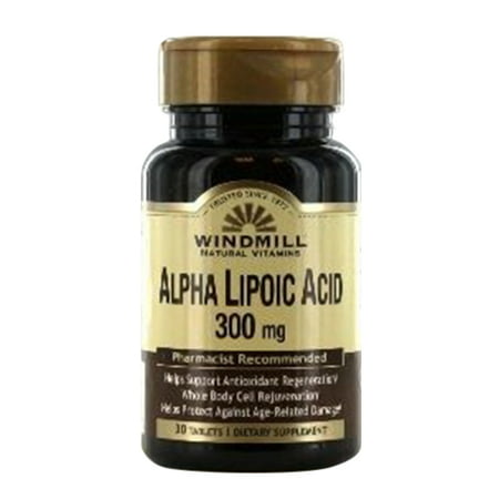 Moulin à vent Alpha Lipoic Acid 300mg Timed Comprimés à libération - 30 Ea