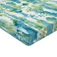 thumbnail image 4 of Ambesonne Fashion Fitted Sheet, Abstract Grungy Flowers Art, King Size, Dark Teal and Almond Green, 4 of 5