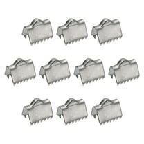 60Pack Ribbon End Crimp Clamps, 10.5mm Smooth Stainless Steel Pinch Cord End Clasps, Silver Tone