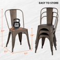 thumbnail image 3 of CL.HPAHKL Dining Chairs Set of 4, Metal Kitchen Chairs 330LBS Weight Capacity, Stackable Indoor Outdoor Chairs for Kitchen Dining Room Café Restaurant Bistro Patio Bar Chairs, Bronze, 3 of 7