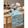 thumbnail image 3 of Hokiten Table Runners 70 Inches Long Dress Scarves, Blue Green Leaf Farmhouse Coffee/Dining/Kitchen Table Decor, Holiday Table Runner, Summer Vintage Watercolor Plant 13x70 Inch, 3 of 7