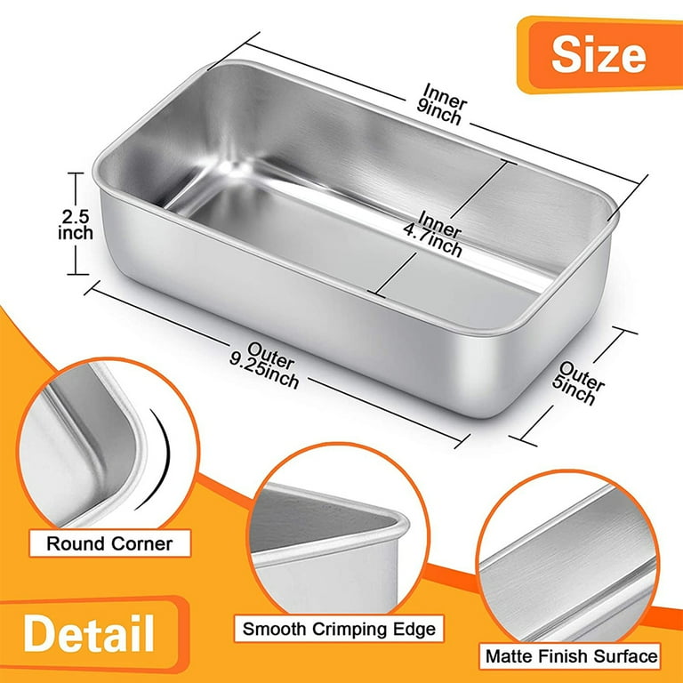 Vesteel Stainless Steel Loaf Pan Set of 9x5 Inch Baking Pans