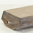 thumbnail image 5 of Kitchen Dinning Gift Deep Wooden Shabby Brown Tray With Side Handles, 5 of 7