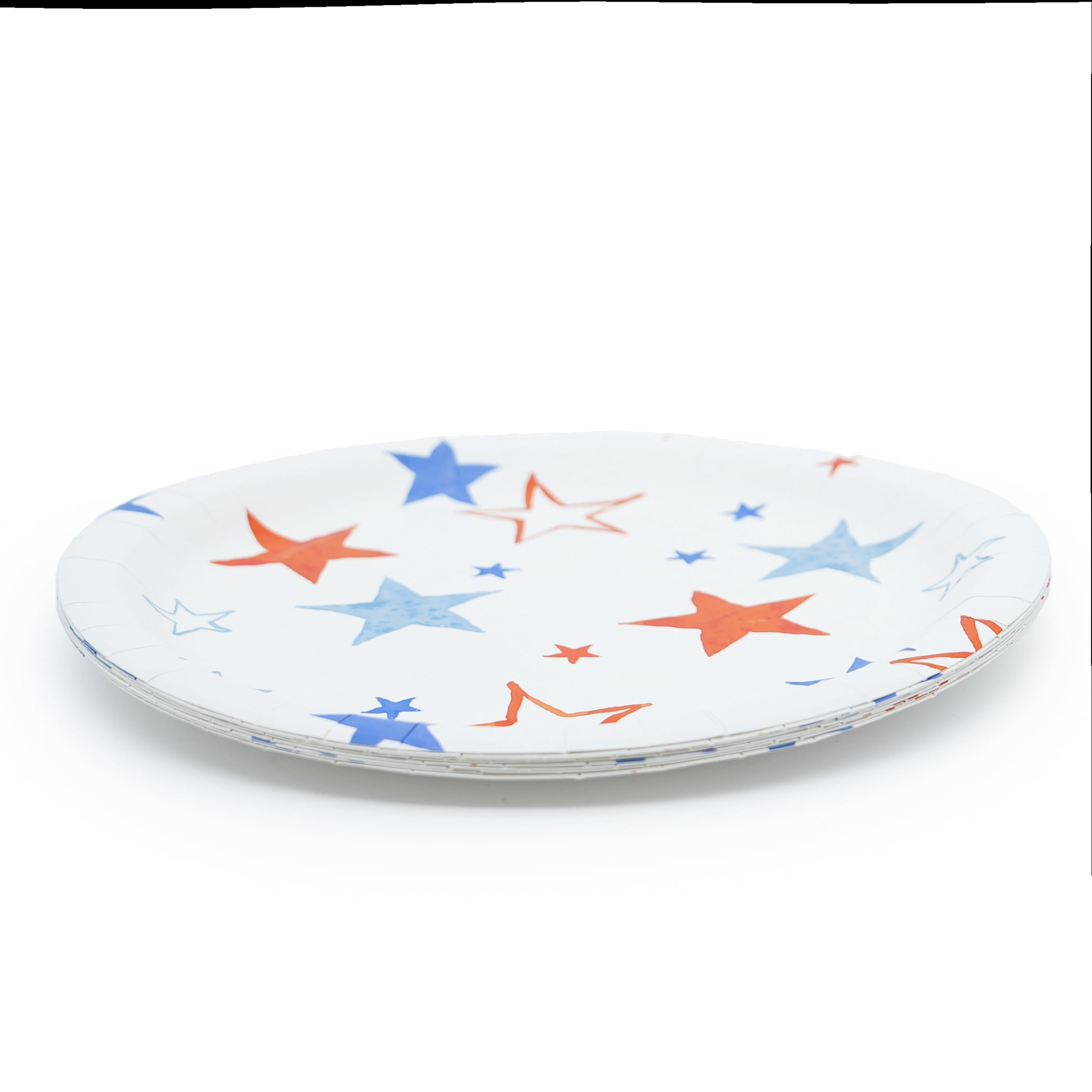 Red/White/Blue Stars Disposable Paper Plates, 10", 8 Count, Patriotic by Way To Celebrate