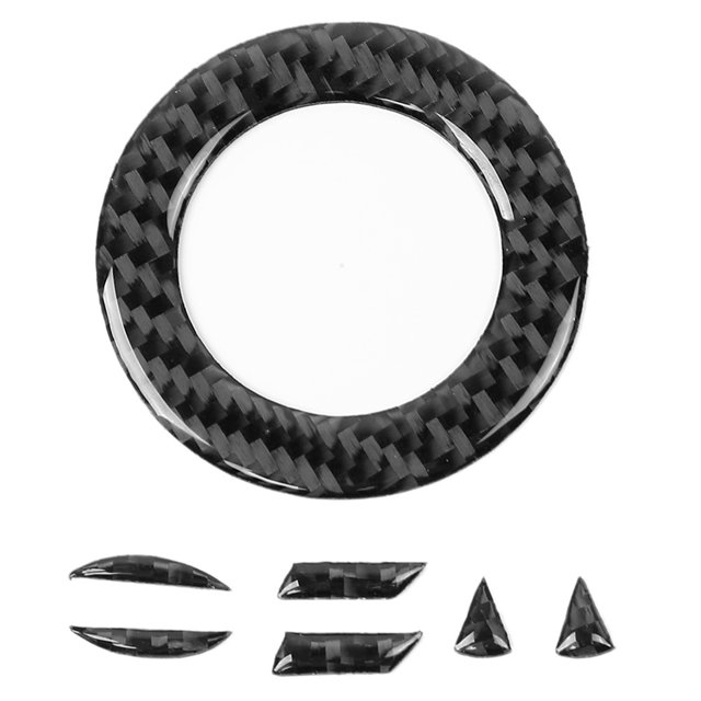 Carbon Fiber Steering Wheel Emblem Filler Decal Sticker Car Decor Accessory for CC