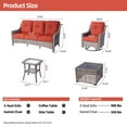 thumbnail image 2 of Vcatnet 5 Pieces Outdoor Patio Furniture All Weather Wicker High-Back Conversation Set with Rocking Swivel Chairs and Solar Lamp Coffee Table,Orange Red, 2 of 9