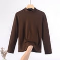 thumbnail image 2 of Chemise à Manches Longues Col Rond pour Femmes, Mode Décontractée, Blouse Basique Confortable, T-Shirt de Construction Interne, 2 of 7