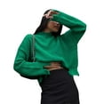 thumbnail image 4 of Liacowi Women Juniors Knitted Sweater Long Sleeve Ripped Pullover Punk Jumpers Tops Fall Loose Knitwear for Teen, 4 of 7