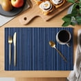 thumbnail image 2 of Dark Blue Placemats Set of 4, Retro Farmhouse Plants Wall Lines Texture Placemats for Dining Table, Place Mats for Kitchen Tabletop, Waterproof Wipeable Dining Table Mats Set, 2 of 9