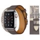 thumbnail image 1 of Adecuado para Apple iwatch7 correa de reloj de cuero genuino cuero de doble círculo contraste de color a juego primera capa de cuero correa de reloj de cuero PU correa de muñeca de doble círculo, 1 of 2