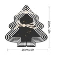 thumbnail image 3 of Stylish Metal Hanging Christmas Tree Wind Spinner - Black & White Outline Design with Glittery Golden Stars for Garden Decor, 3 of 7
