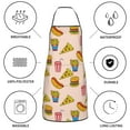 thumbnail image 6 of Gaeub Hamburger Pizza Coke Kitchen Cooking Aprons Adjustable Bib Apron Waterdrop and Oil Resistant Kitchen Chef Apron for Women Men, 6 of 7