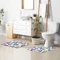 thumbnail image 6 of Yayeee Bath Rug for Bathroom Floor Non Slip Contour Fluffy Soft Absorbent Mat, 20"x24", Green Simple Triangles, 6 of 7