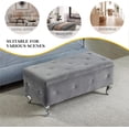 thumbnail image 3 of Storage Ottoman Bench, Storage Chest, Foot Rest Stool, Bedroom Bench, Faux Leather Upholstered Storage Bench with Seating for Living Room, End of Bed, Entryway and Family Room (Grey), 3 of 16