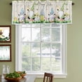 thumbnail image 3 of Happy Easter Curtain Valances for Windows, Kitchen Valance Window Treatments Panel 2 Pack, Green Blue Gnomes Bunny Flowers Striped Rod Pocket Short Curtains for Bathroom Bedroom 42 x 12 Inch, 3 of 8