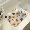 thumbnail image 4 of Yayeee Dish Drying Mat for Kitchen Counter 16" x 18" Microfiber Super Absorbent Coffee Decorative Pad, Beige Halloween Pumpkin, 4 of 9