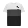 thumbnail image 4 of Mens Casual Pantalones Cortos Cuello Redondo Patchwork Impresión Suéter Blusa de Fitness, Camisetas para Hombre, 4 of 4