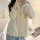 thumbnail image 3 of Conjunto de pijama para mujer, transpirable, 2 piezas, ropa de dormir suelta, con bolsillo, para otoño, primavera, oso XL, 3 of 10