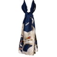 thumbnail image 3 of Wrapables® Silk Like Satin Polyester Large Scarf Wrap, Cranes Blue, 3 of 6
