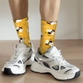 thumbnail image 6 of KLL Cute Bee Butterfly Yelllow Print Cool Socks Men's Women's Crew Socks Funny Crazy Novelty Stockings, 6 of 6