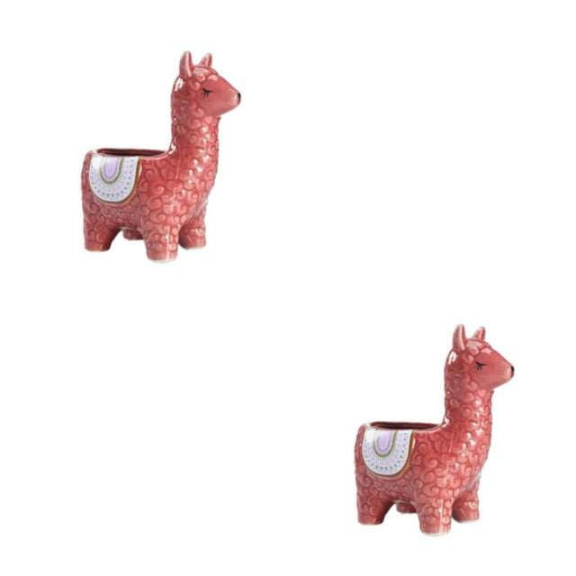 VONKY Flower Plant Pots - Lightweight And Portable Small Spaces Easy To Maintain Succulent Planter Pots Alpaca red 2Set