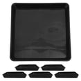 thumbnail image 1 of SEWCHICS 6Pcs Black Square Planter Saucers Plastic Pot Drip Trays with Protective Base Pads, 1 of 8