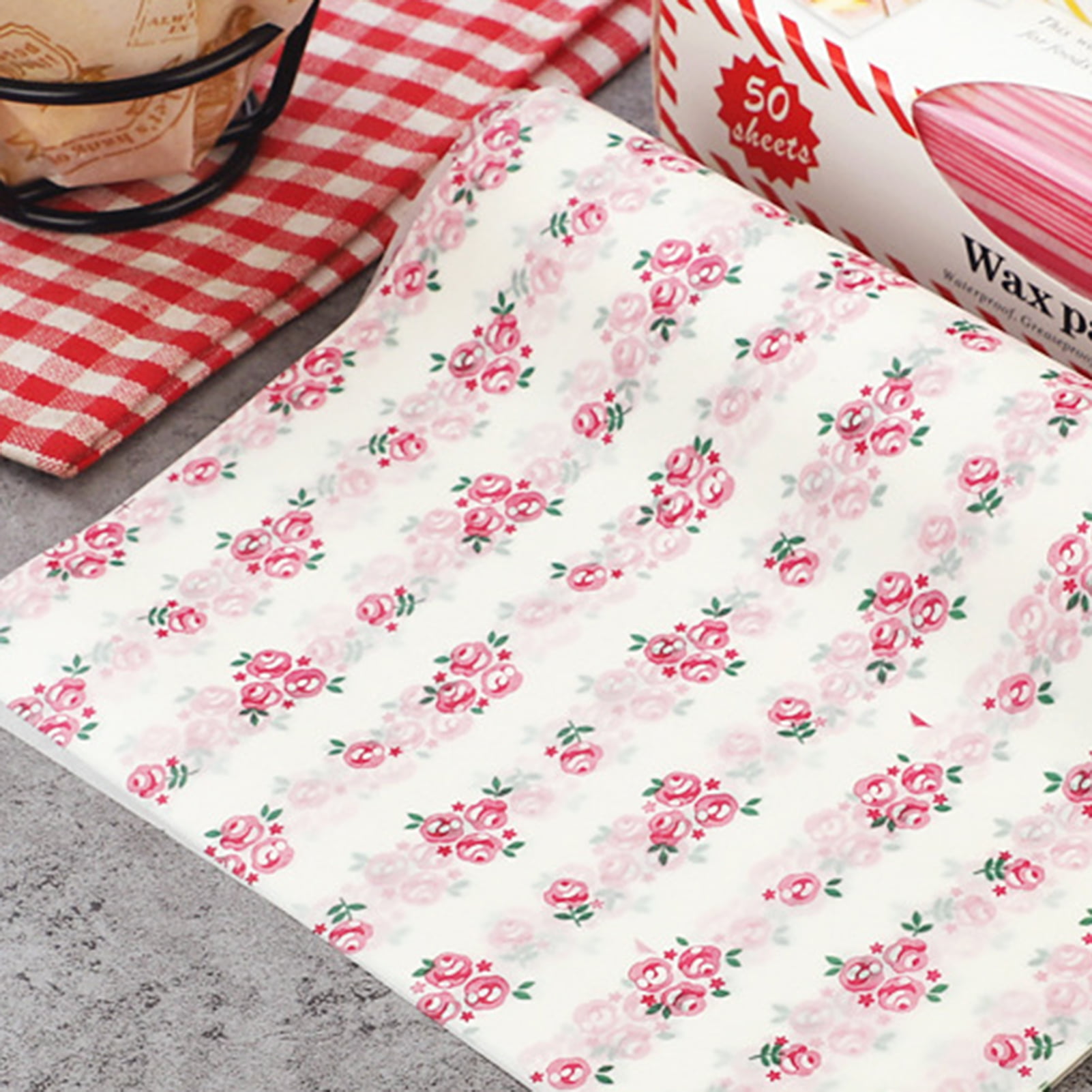 Cheer.US [50 Pcs] Food and Deli Dry Wrap Wax Paper Sheets, Heavy Duty Heart  Pattern Non Stick Food Wrapping Baking Paper for Cooking, Air Fryer,  Kitchens Paper Roll, 9.84 x 8.46 