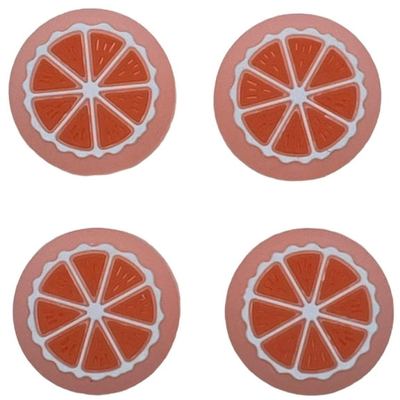 JenDore Jelly Orange Fruit 4Pcs Silicone Thumb Grip Caps for Nintendo Switch
